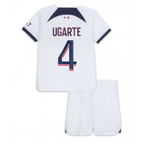 Paris Saint-Germain Manuel Ugarte #4 Dětské Venkovní dres komplet 2023-24 Krátký Rukáv (+ trenýrky)